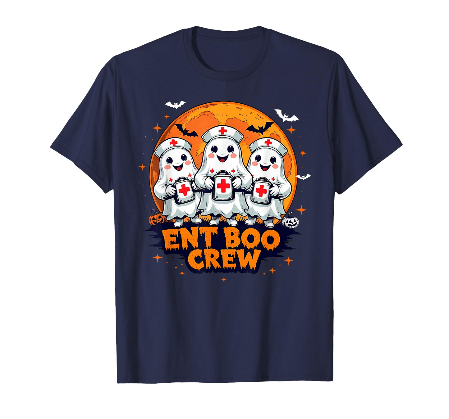 Spooky ENT Boo Crew Nurse Halloween Ghost Otolaryngologist T-Shirt