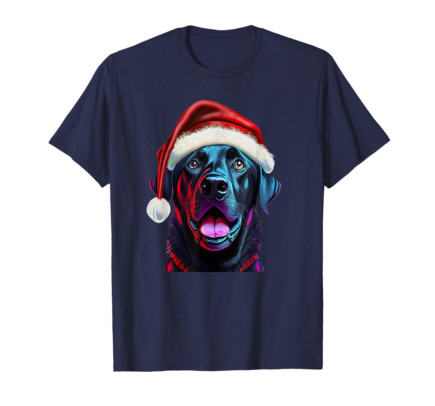 Black Lab Christmas Magic: Labrador in Santa Hat T-Shirt