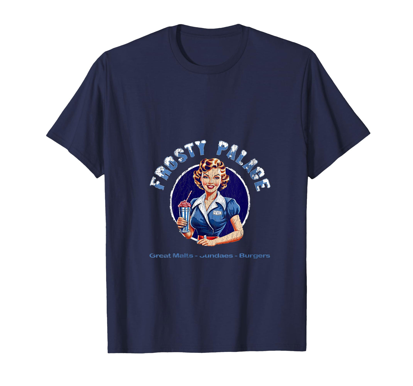 Womens Frosty Palace | Classic 70s Retro Movie Distressed V-Neck T-Shirt