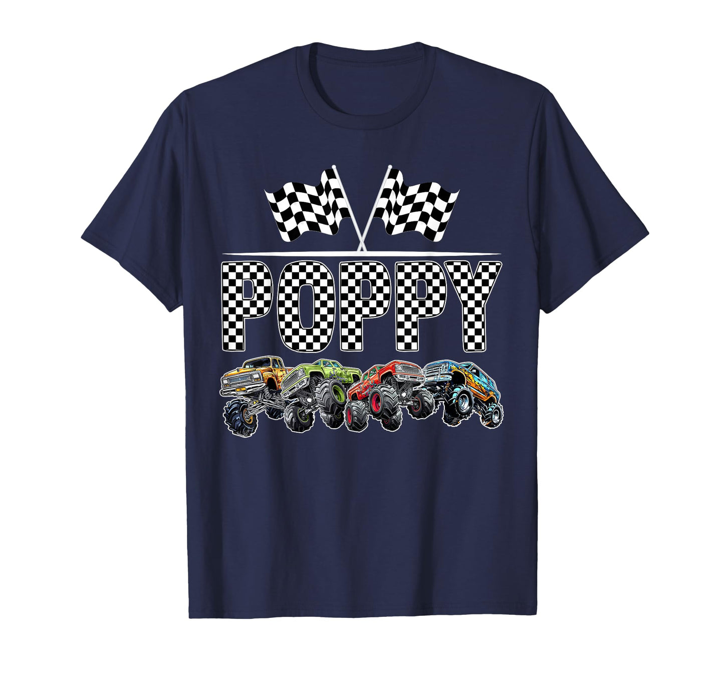 Poppy Retro Monster Truck Family Birthday Matching T-Shirt