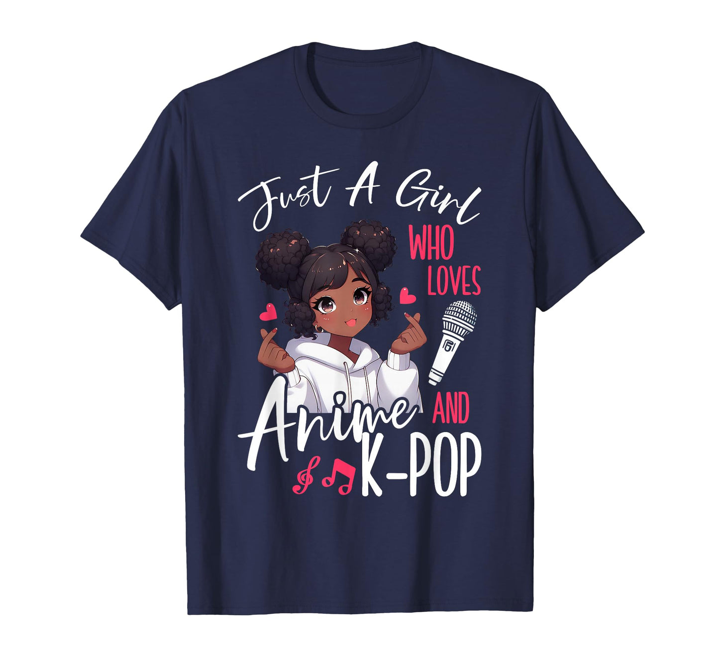 Just A Girl Who Loves Anime and K-Pop African American Afro T-Shirt