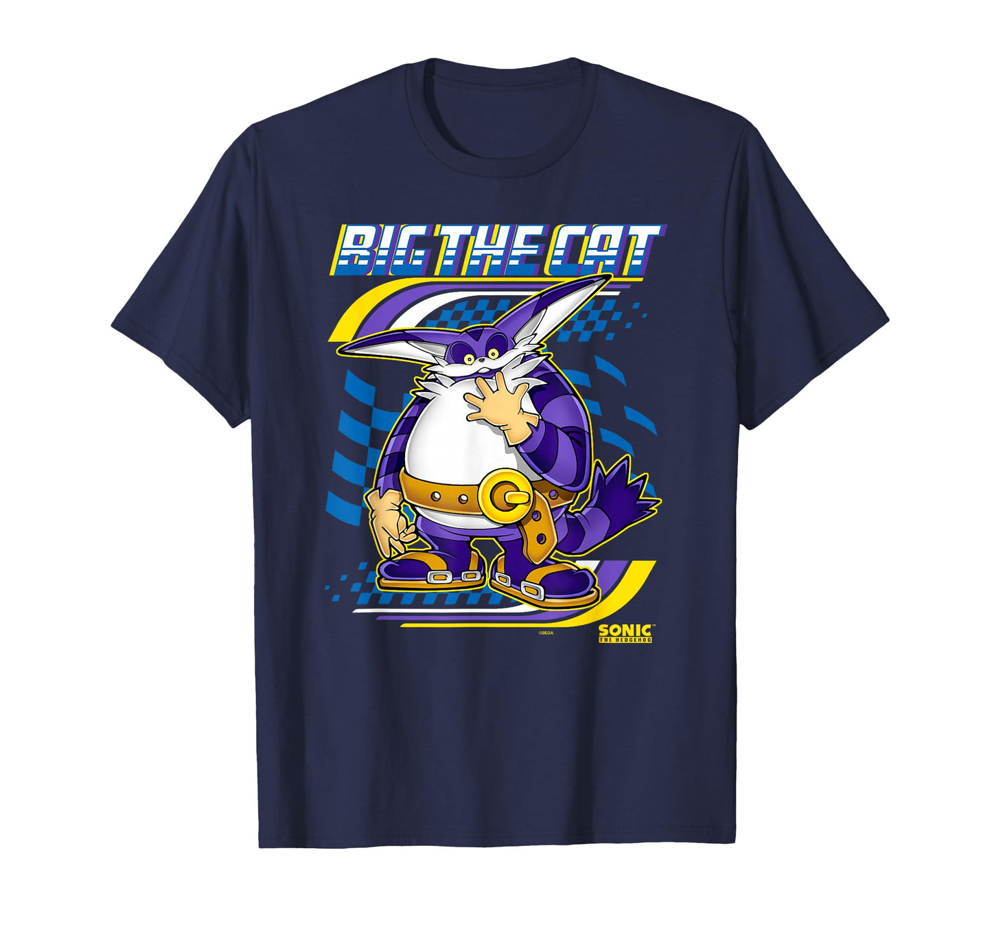 Sonic The Hedgehog Big The Cat Ready For Race Chest Poster T-Shirt