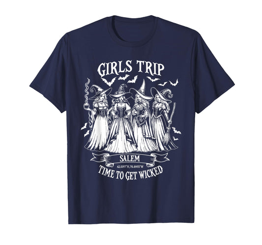 Girls Trip Salem Halloween Witch Salem Massachusetts Womens T-Shirt