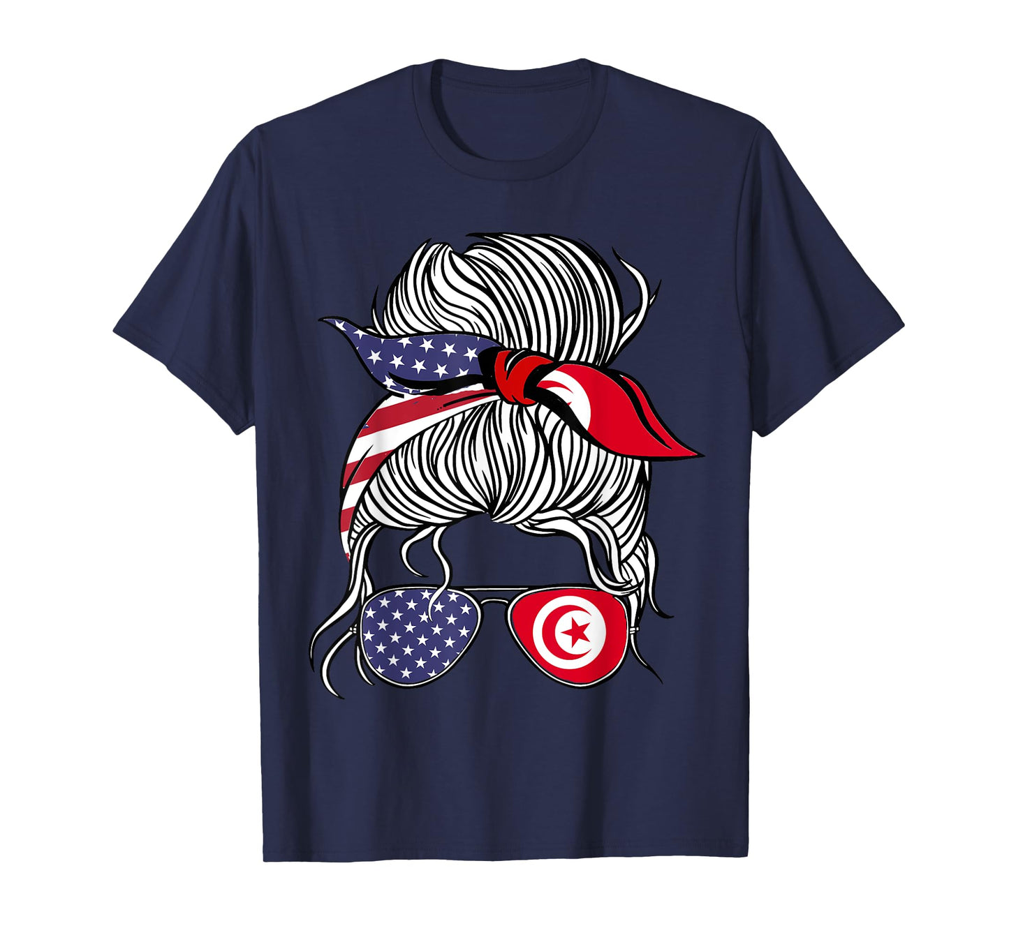 American Tunisian Patriot Flag Women Girl Tunisia Grown T-Shirt