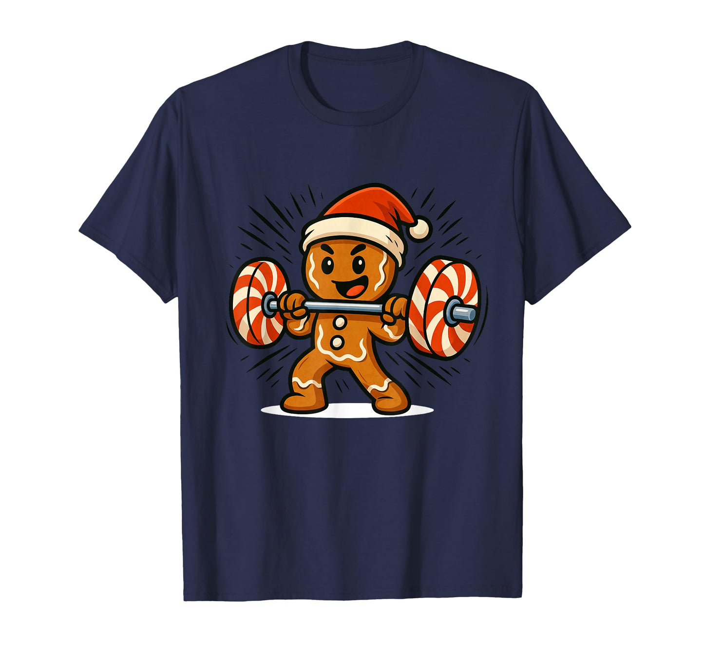 Gingerbread Man Christmas Workout T-Shirt
