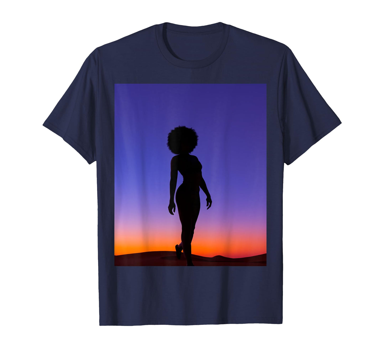 Mysterious Mirage: Silhouetted Sojourn in a Desert Night T-Shirt