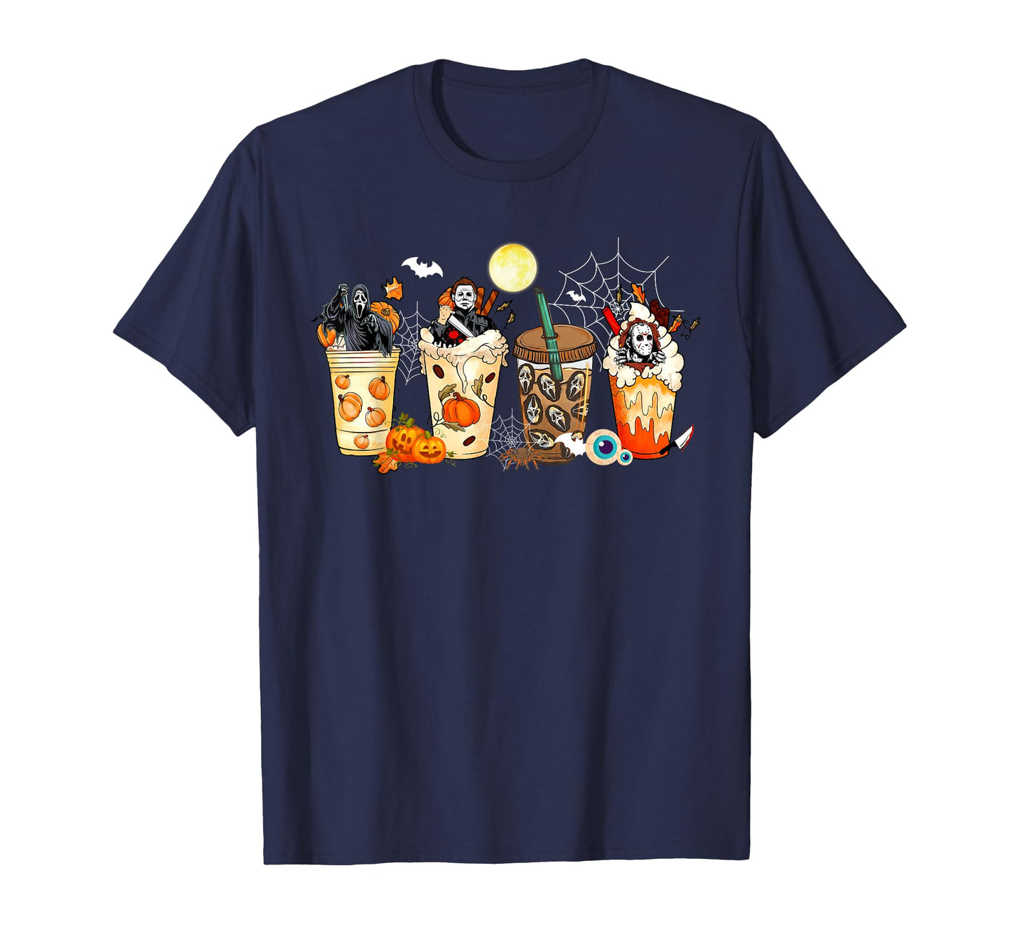 Halloween Fall Horror Movie Pumpkin Latte Spice Coffee Cups T-Shirt