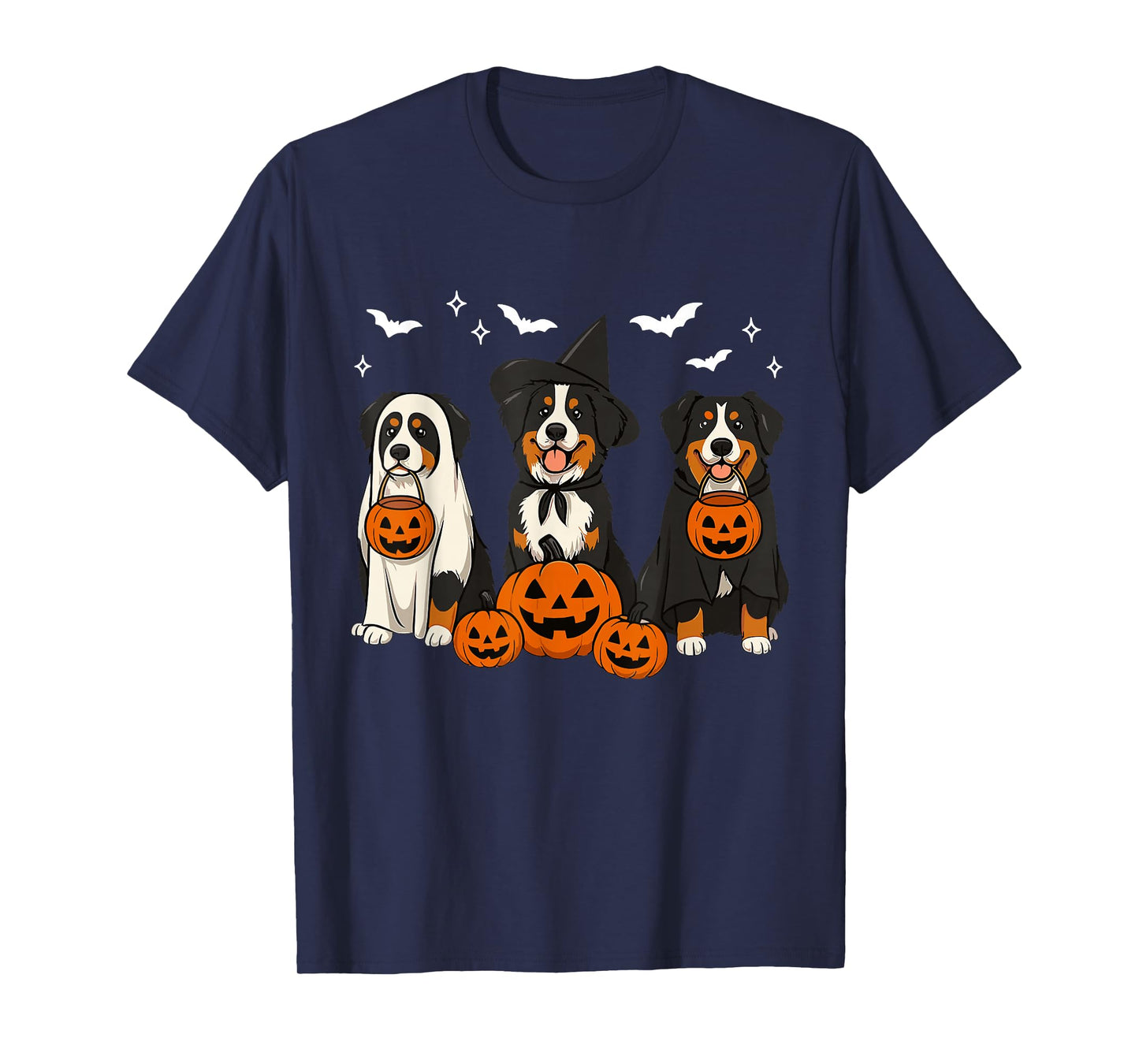 Witch Bernese Mountain Halloween Berner Ghost Dog Mom T-Shirt
