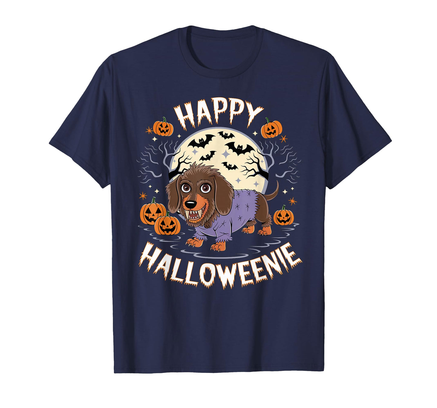 Spooky Halloween Zombie Dachshund Holiday Dog Owner Outfit T-Shirt