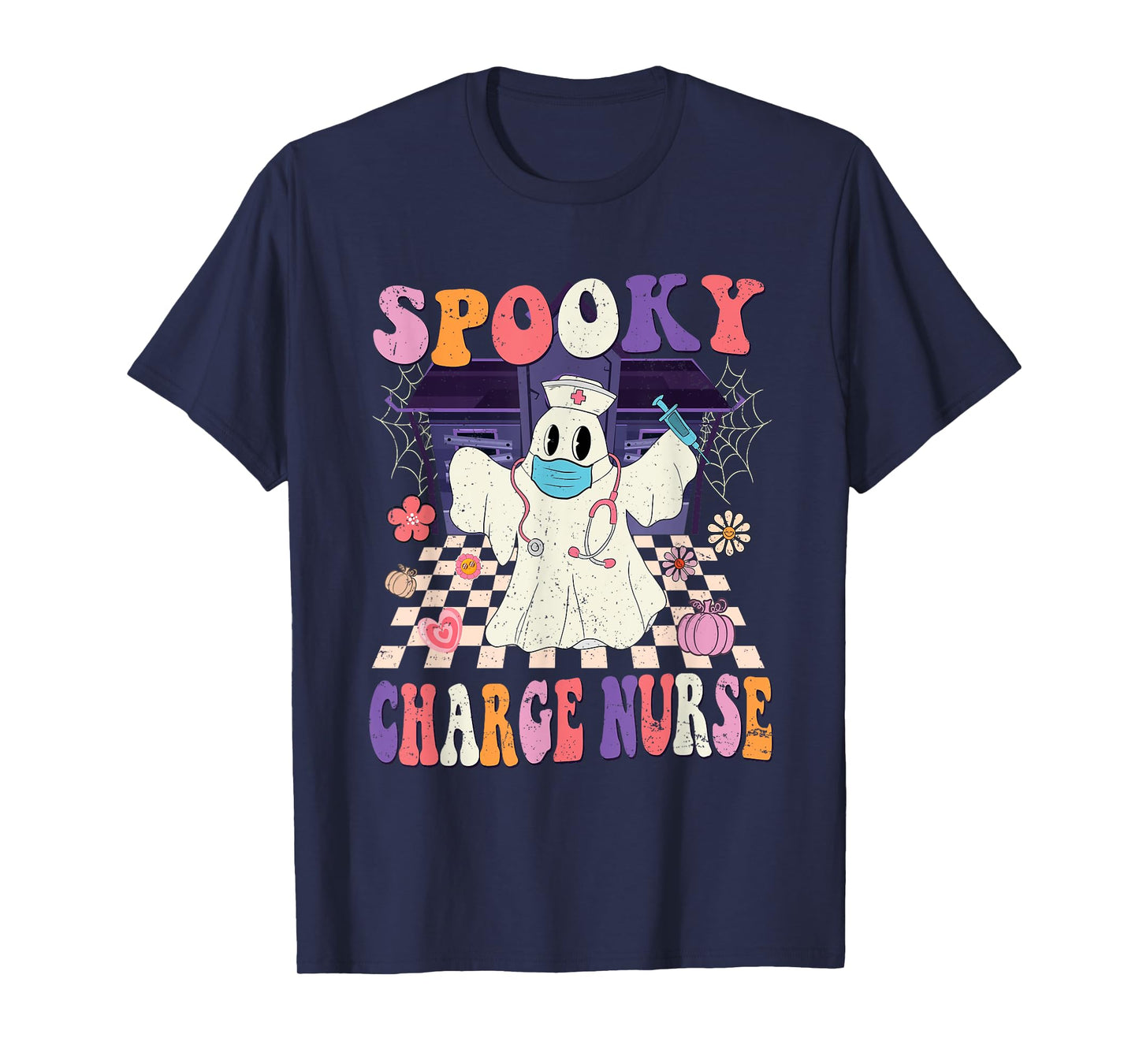 Groovy Spooky Charge Nurse Funny Halloween Costume T-Shirt