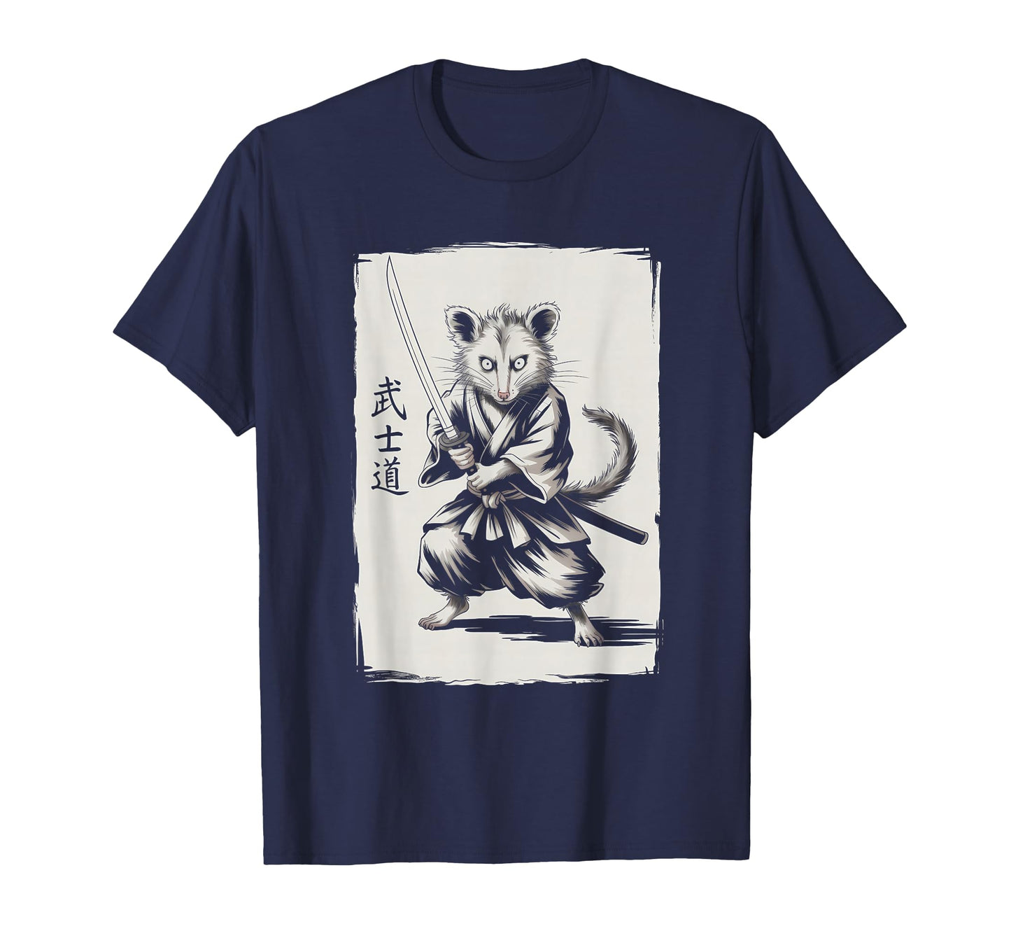 Samurai Opossum Shirt Japanese Culture Art Cool Anime Gifts T-Shirt