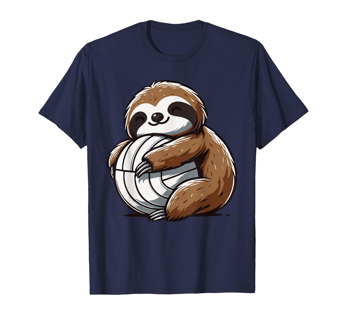 Sloth Volleyball Funny Lazy Sloth With Volleyball Ball T-Shirt