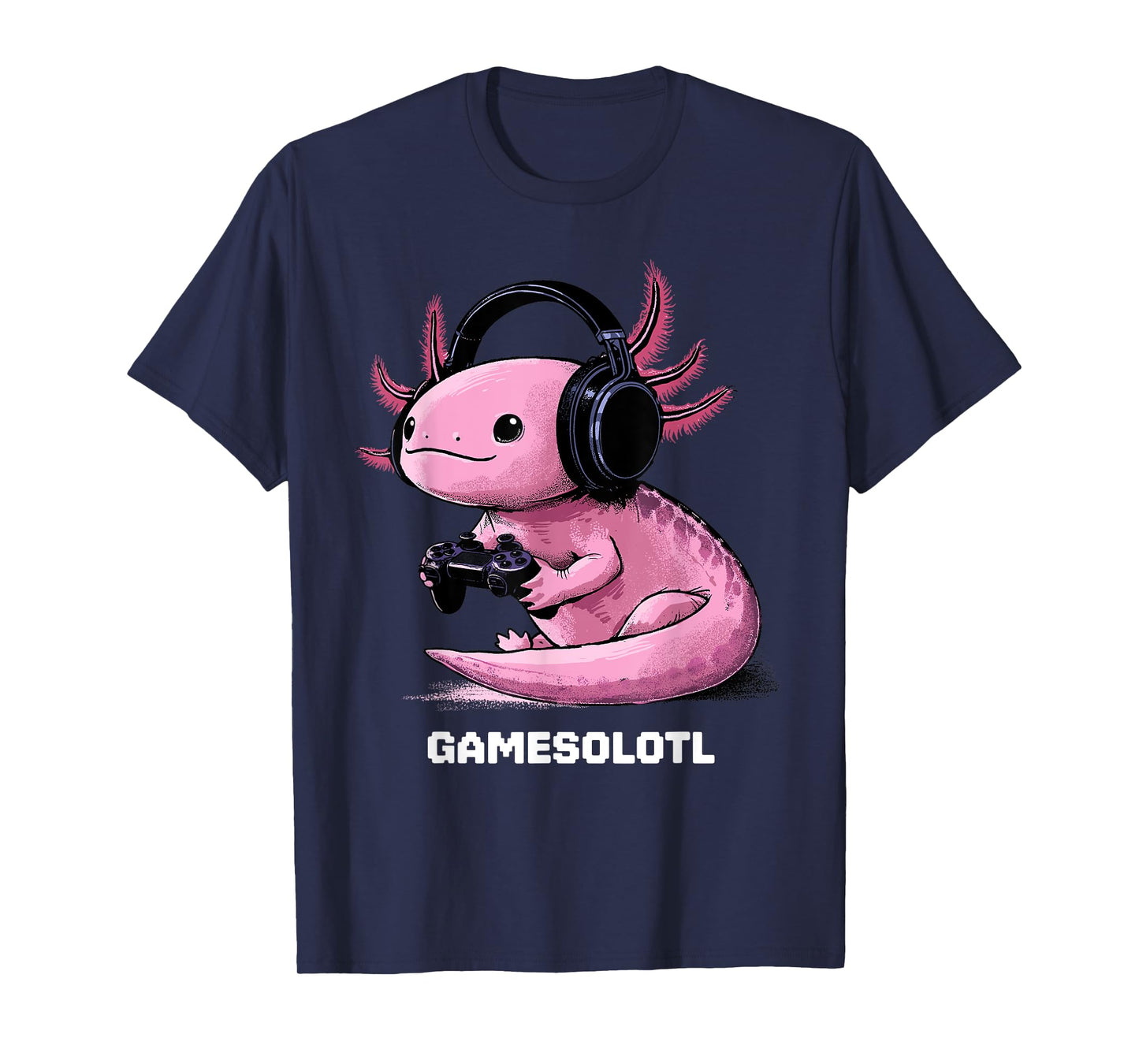 Gamer Axolotl Shirt Kids Gamesolotl Fish Gaming Video Gamer T-Shirt