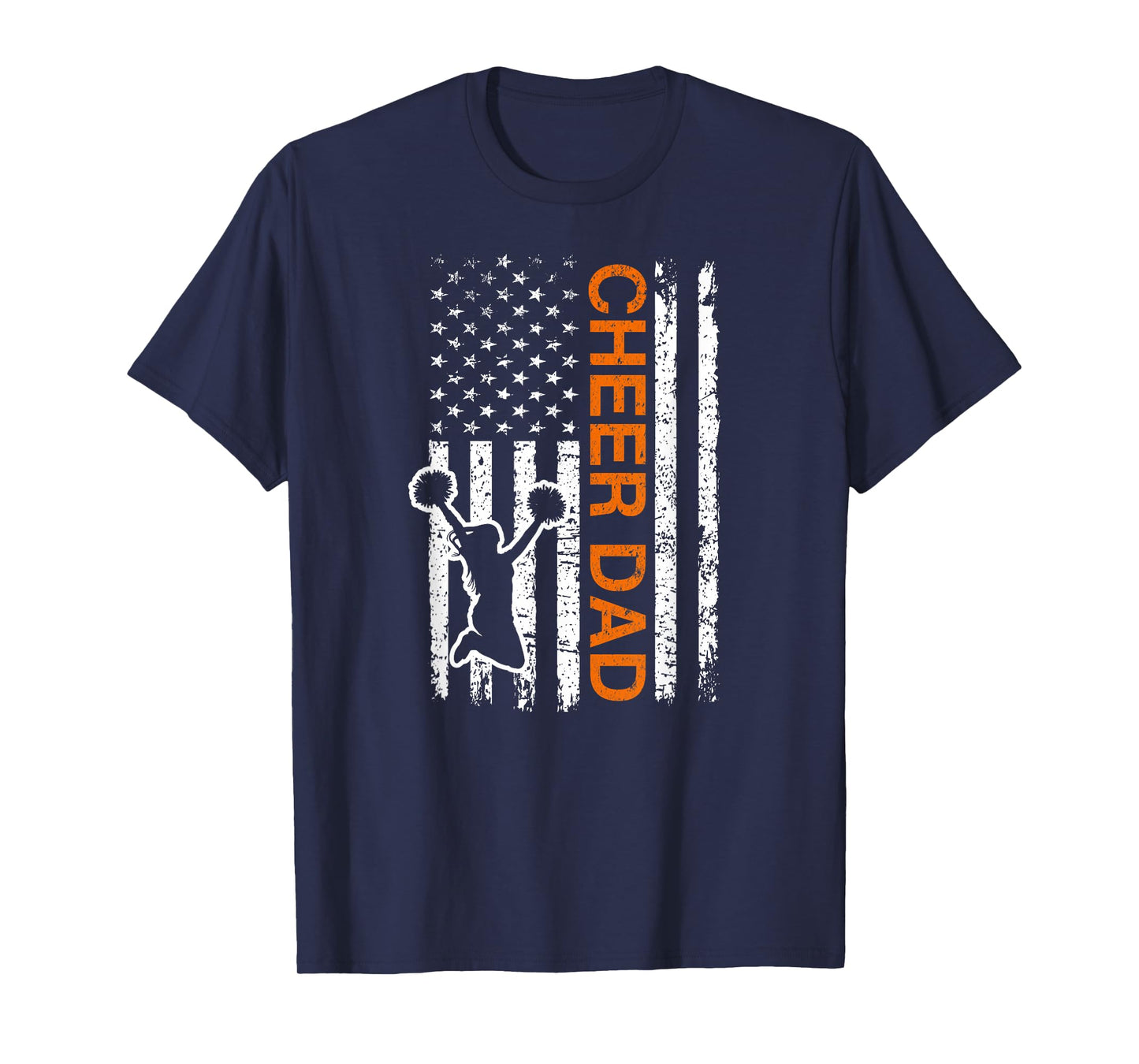Cheer Dad Flag Orange Cheerleading T-Shirt