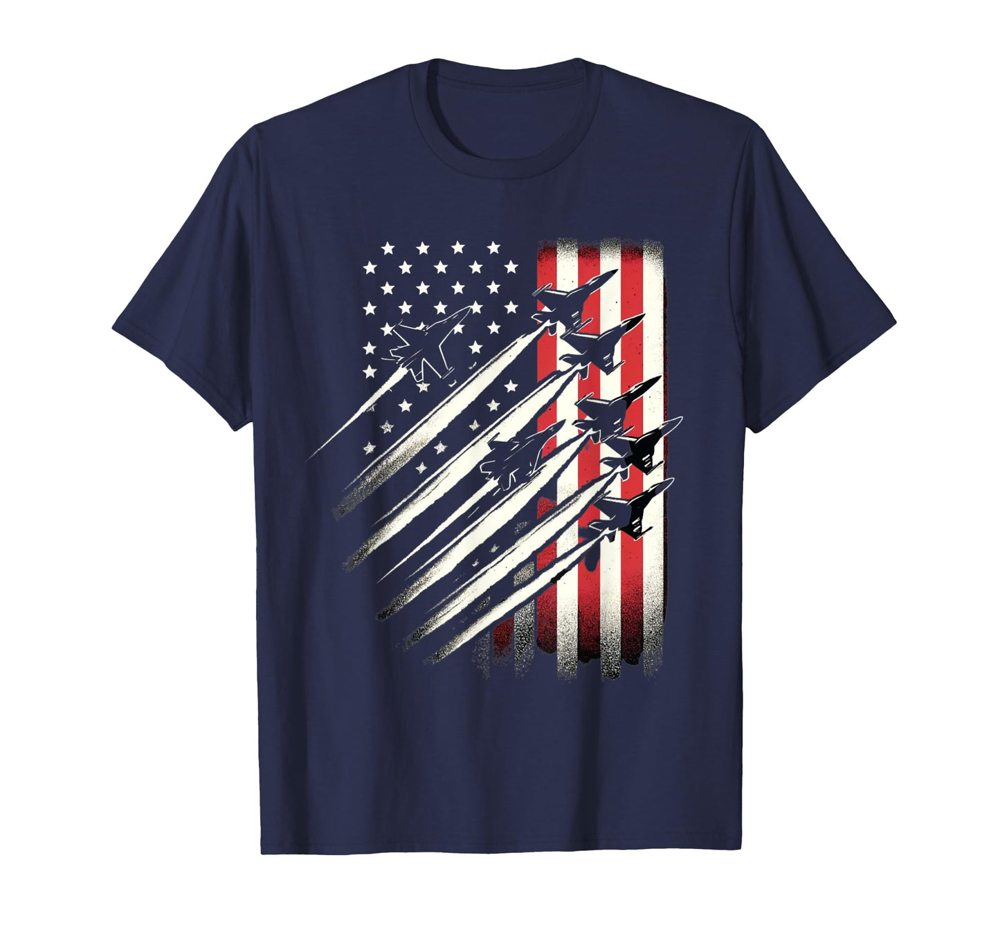 USA Flag Fighter Jets Patriotic America Memorial July 4th T-Shirt