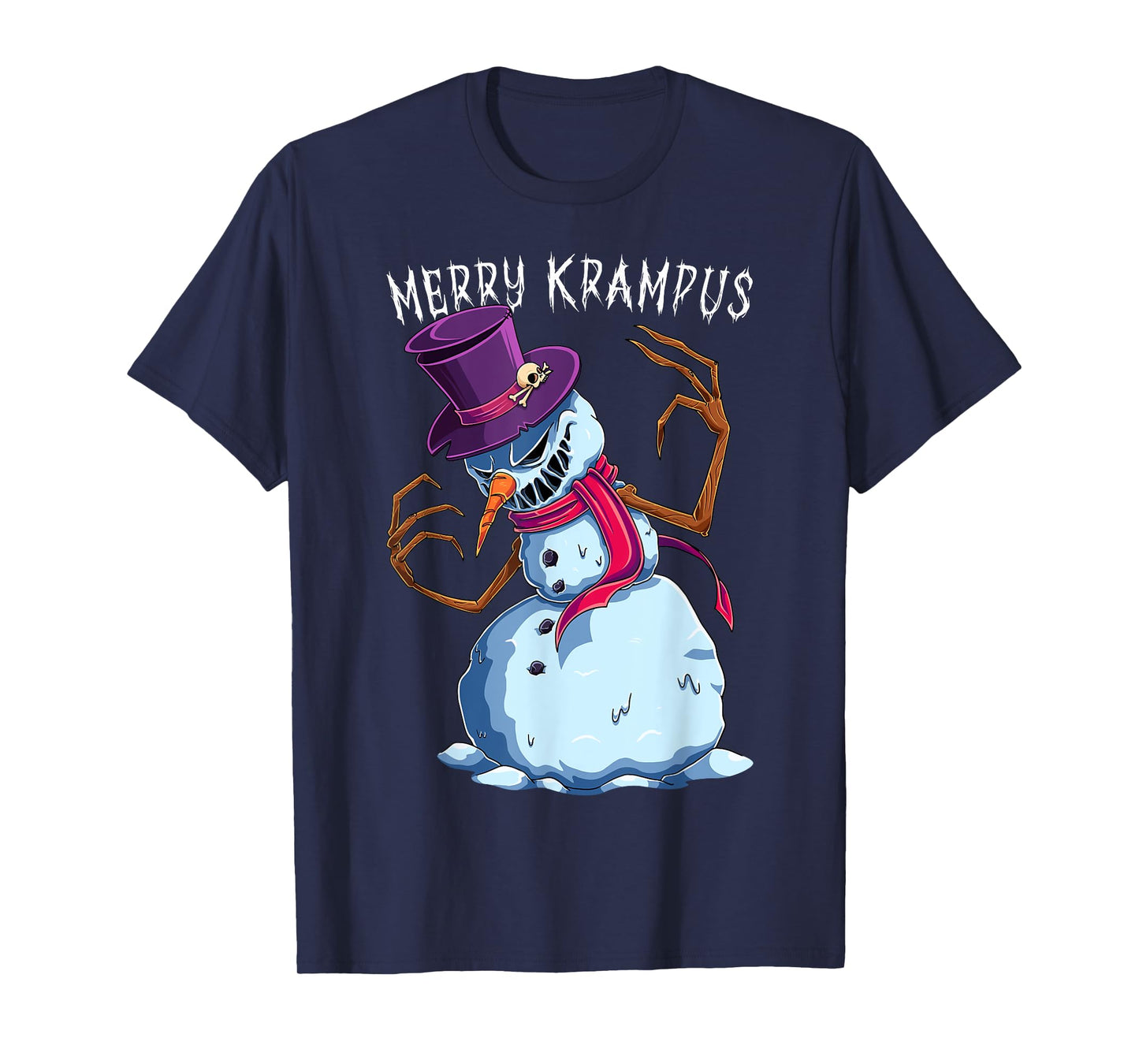 Merry Krampus Snowman Scary Christmas Evil Monster Xmas T-Shirt
