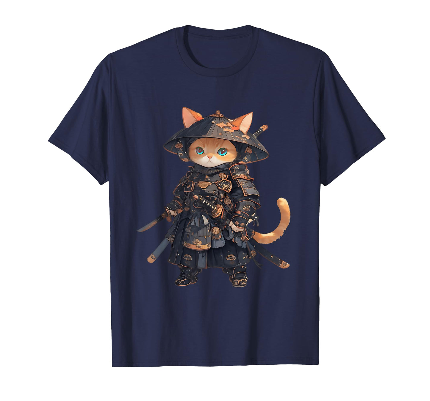 Japanese Samurai Cat Kawaii Ninja Cat Neko T-Shirt