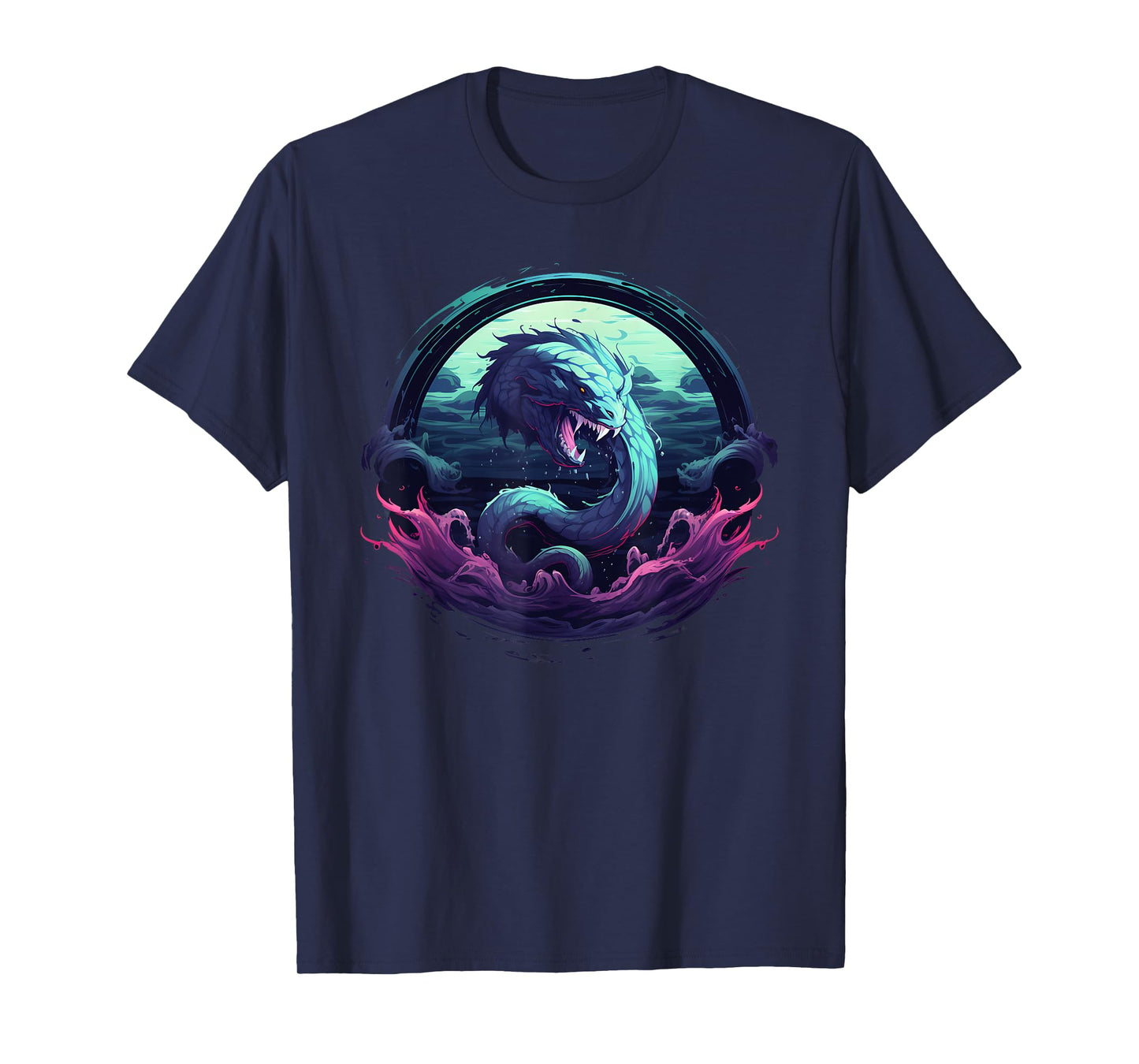Sea Monster Leviathan Ocean Creature Vintage Art Graphic T-Shirt