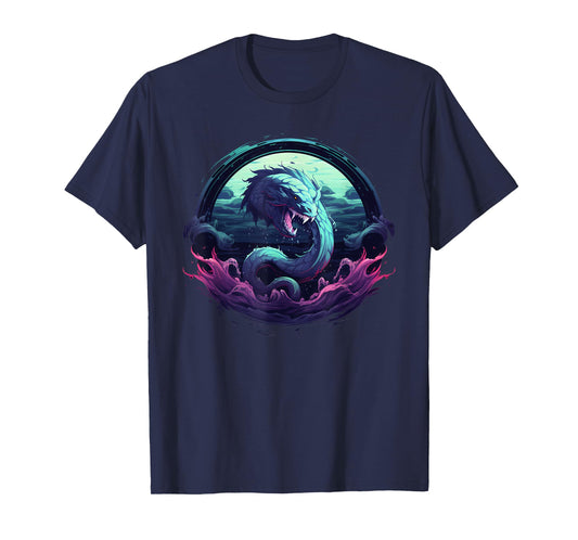Sea Monster Leviathan Ocean Creature Vintage Art Graphic T-Shirt