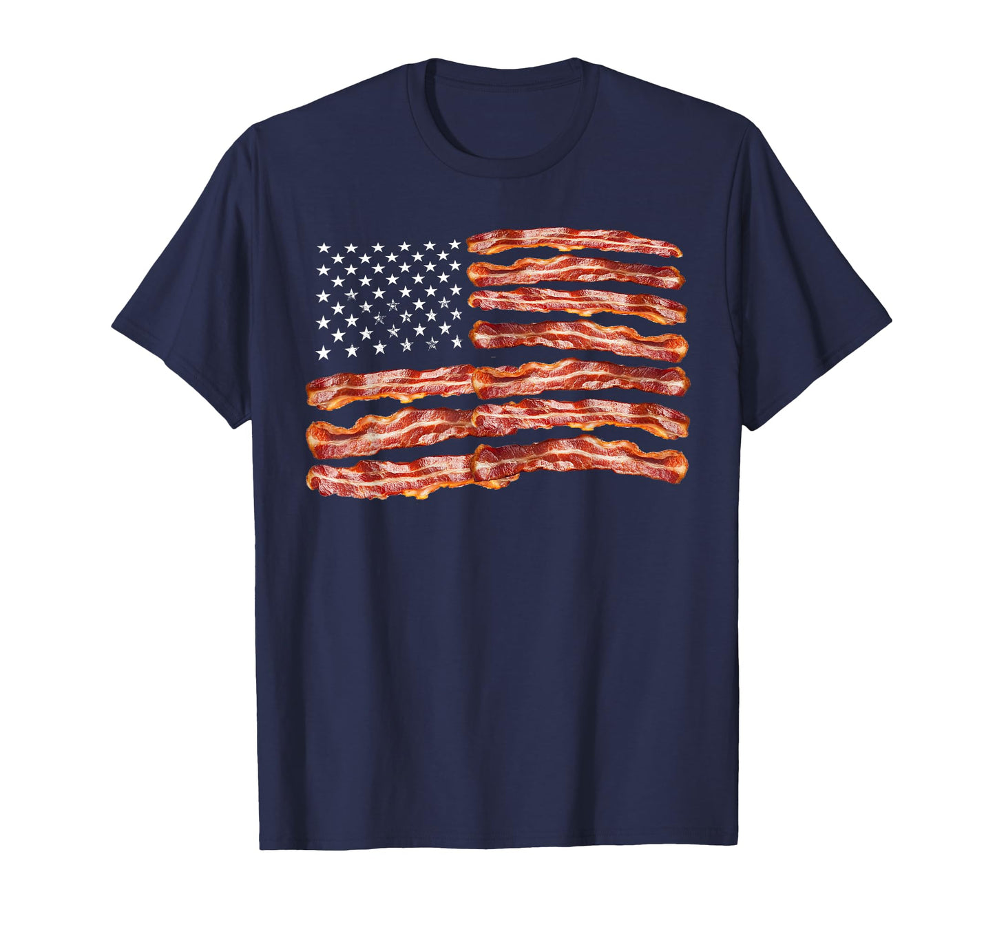 Bacon Flag USA Dried Pigs US Funny 4th Of July Joke Grill T-Shirt