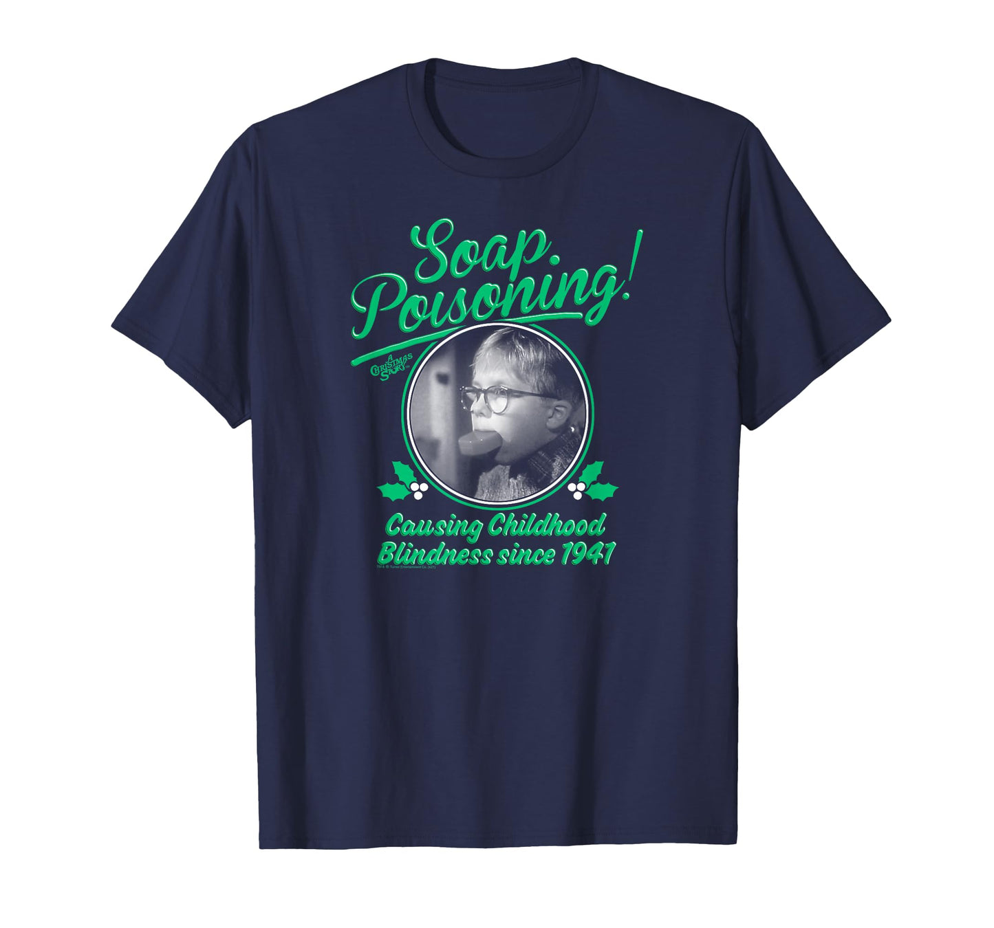 A Christmas Story Soap Poisoning Black and White Funny T-Shirt