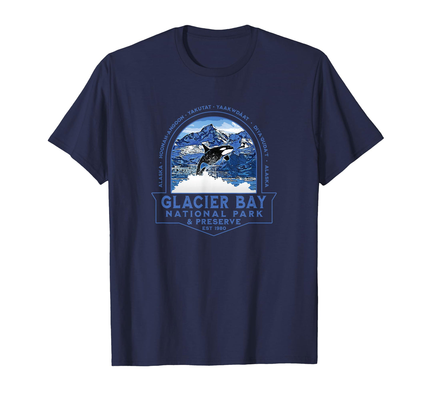 Glacier Bay National Park Alaska Orca Mountains Souvenir T-Shirt