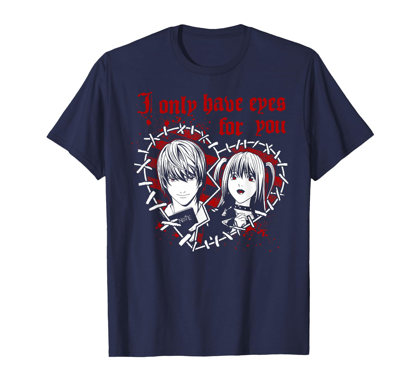 Death Note Only Have Eyes for You Stitched Heart Anime T-Shirt