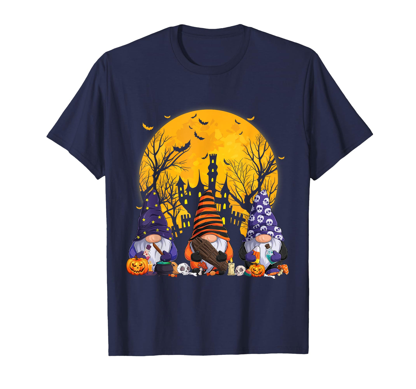 Gnome Witch Halloween Pumpkin Autumn Fall Holiday 2024 T-Shirt