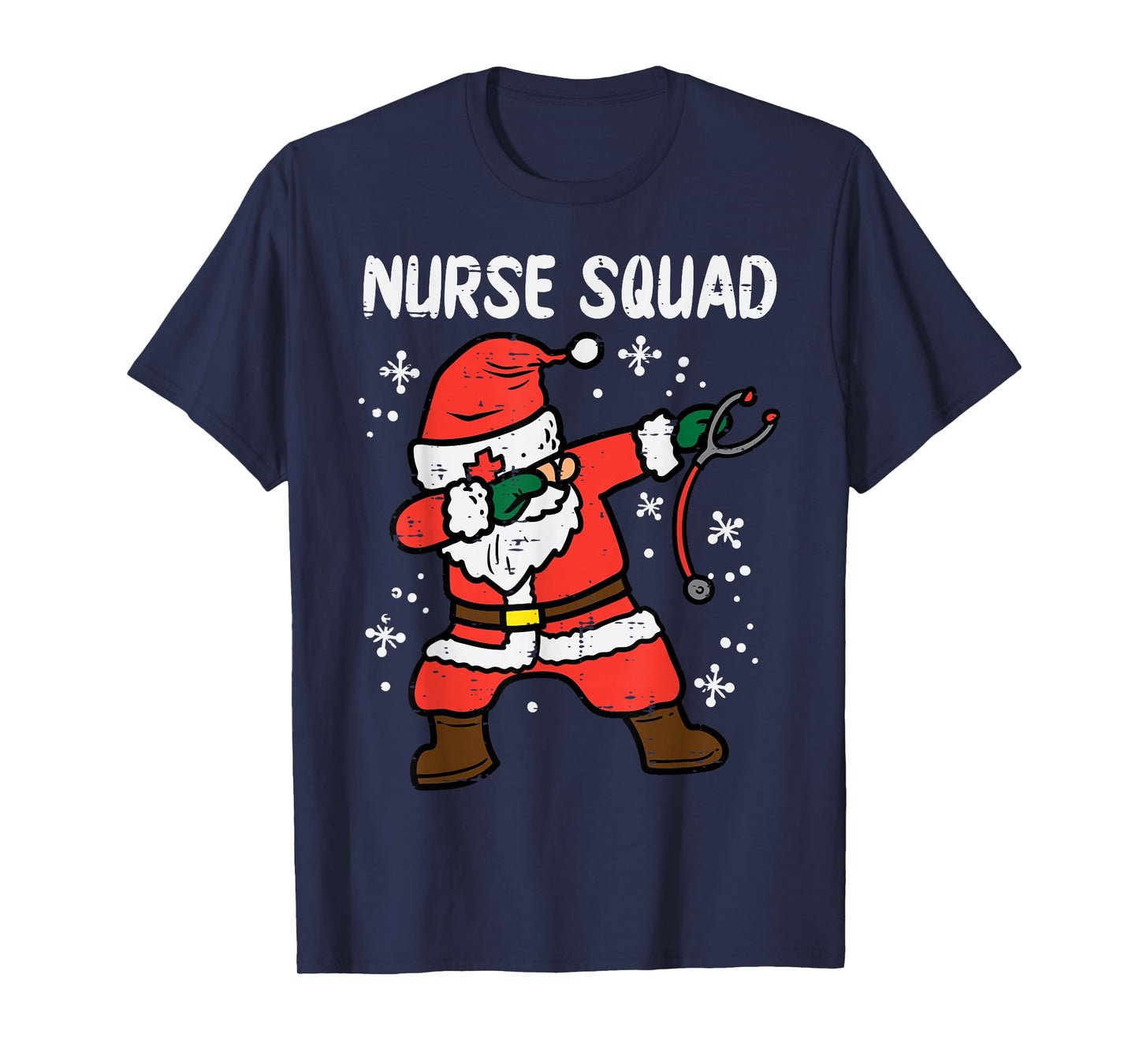Santa Dab Nurse Squad Christmas Xmas Scrub RN Medical Women T-Shirt