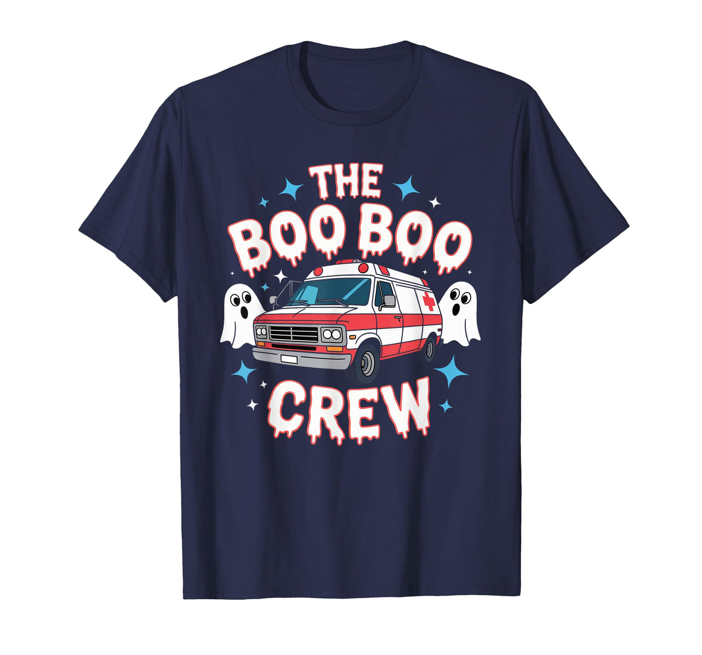 EMT Paramedic EMS Boo Boo Crew Ambulance Ghost Halloween T-Shirt