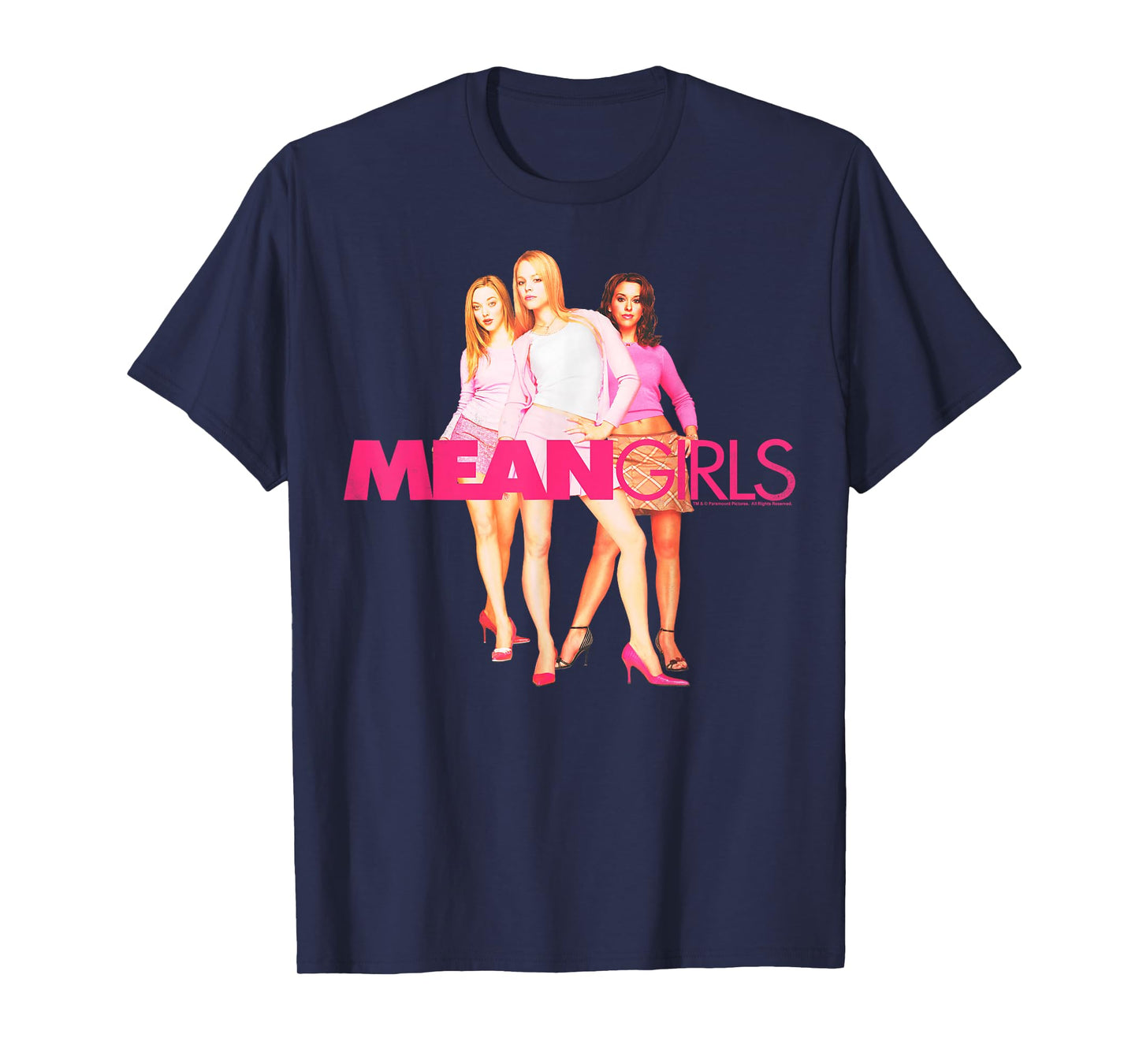 Mean Girls Classic Fit Round Neck T-Shirt - Regina, Karen, Gretchen Plastics Graphic Black Tee