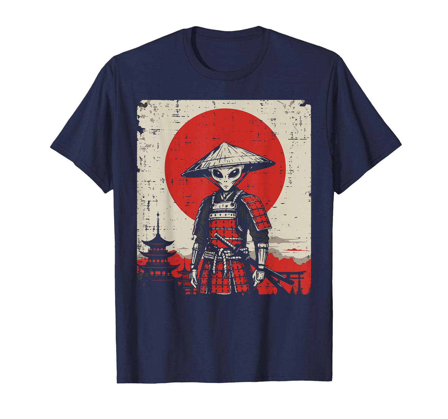 Japanese Alien Warrior Samurai Katana Ufo Art Women Men Kids T-Shirt