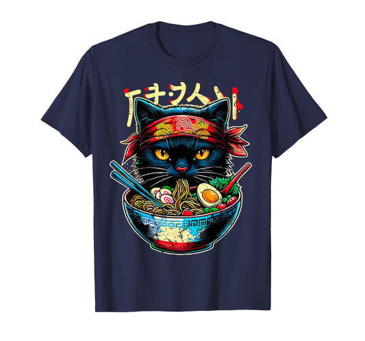 Cat Ramen Noodle Japanese Anime Kawaii Cats T-Shirt