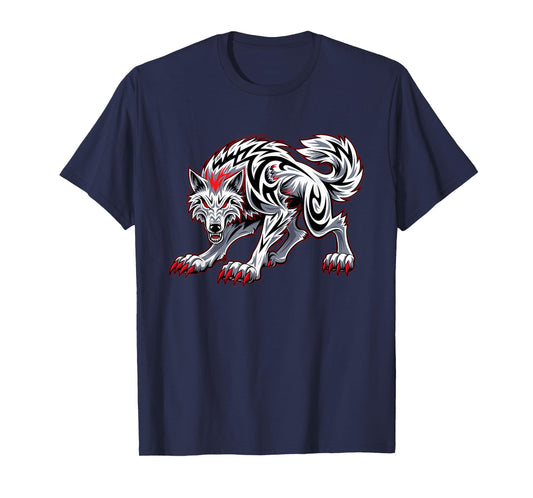 Funny Black Aggressive Wolf Red Eyes Werewolf T-Shirt