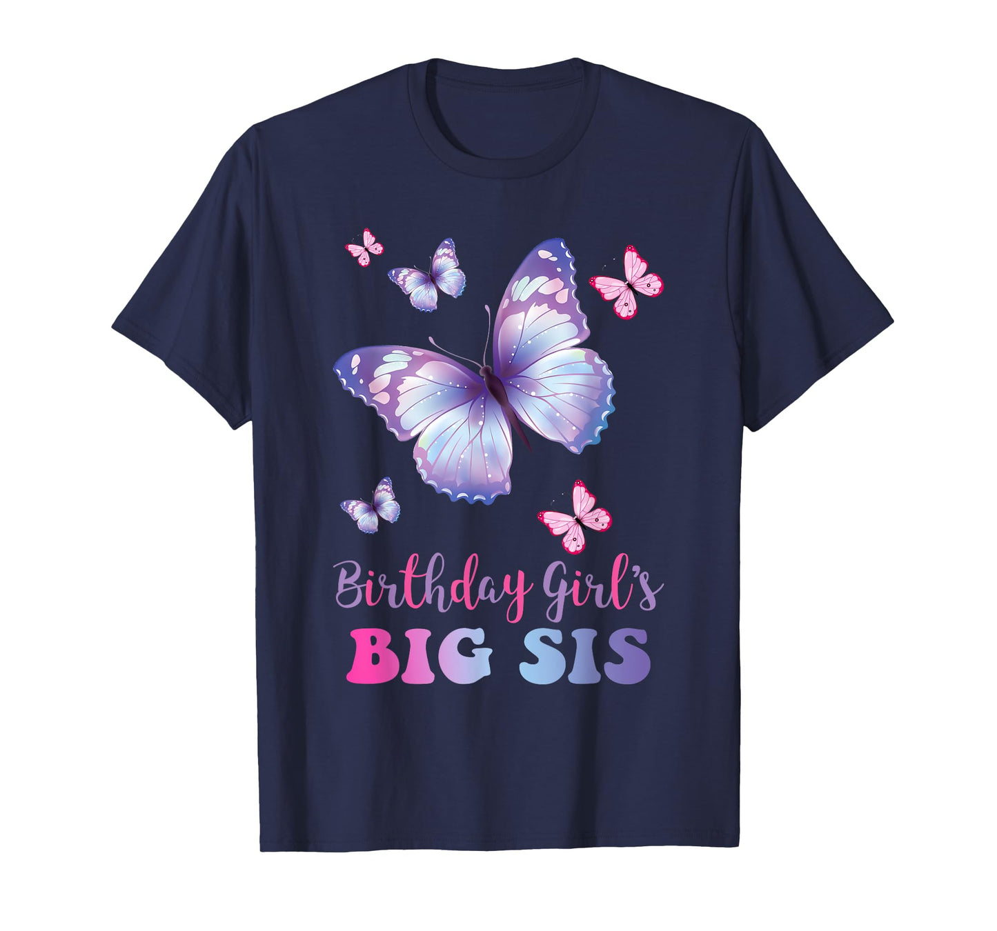 Big Sister of The Birthday Girl Butterfly Party Matching T-Shirt