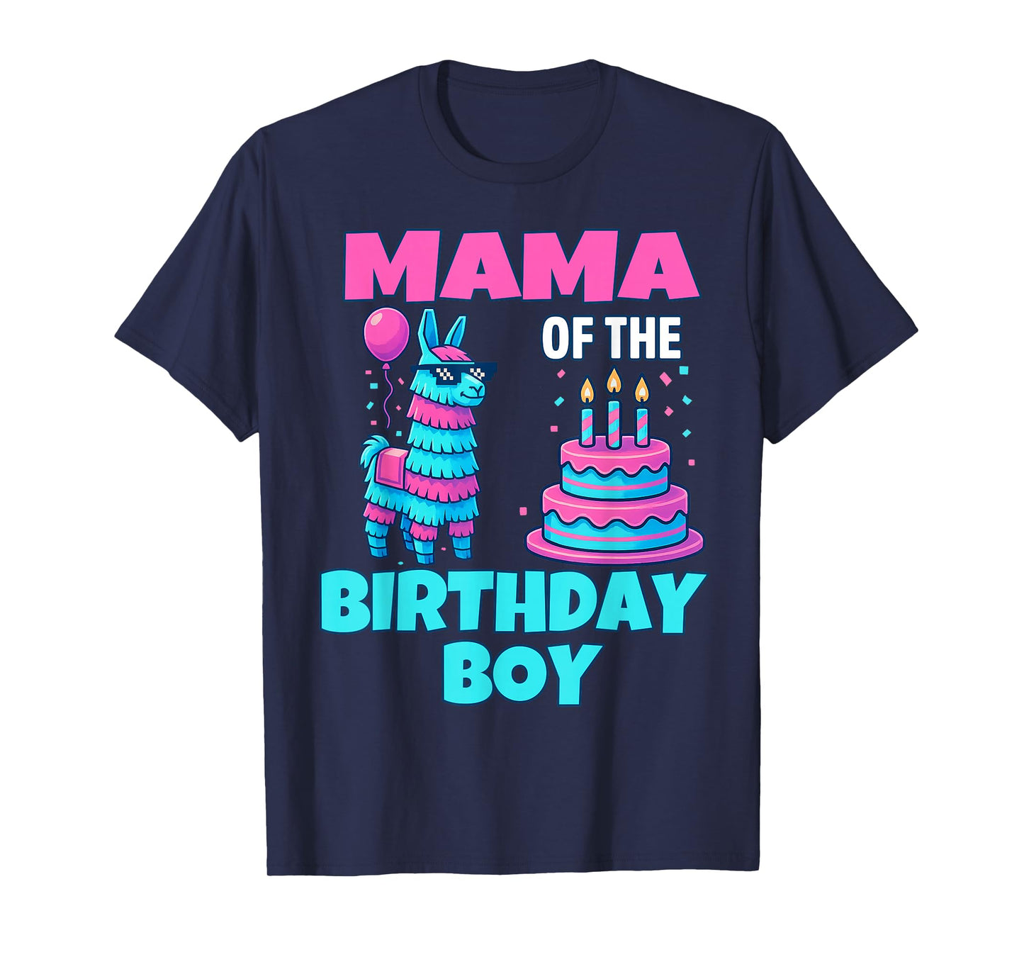 mama Birthday Boy Llama Pinata Party family mathing women T-Shirt