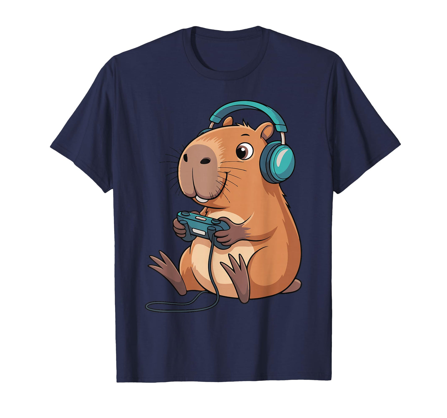 Cute Capybara Gaming Graphic Tee Funny Video Games Kids Boy T-Shirt