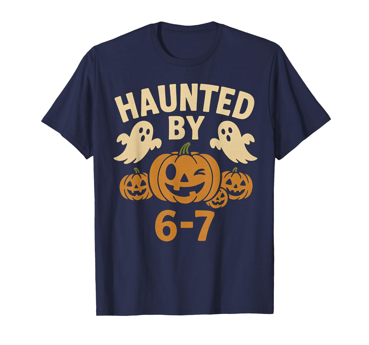 Haunted by 6-7 Retro Halloween 67 Ghost Pumpkin Funny Kids T-Shirt