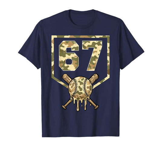 Baseball 67 Drip Boys Ice Cream Dripping Six Seven Camo Kids T-Shirt