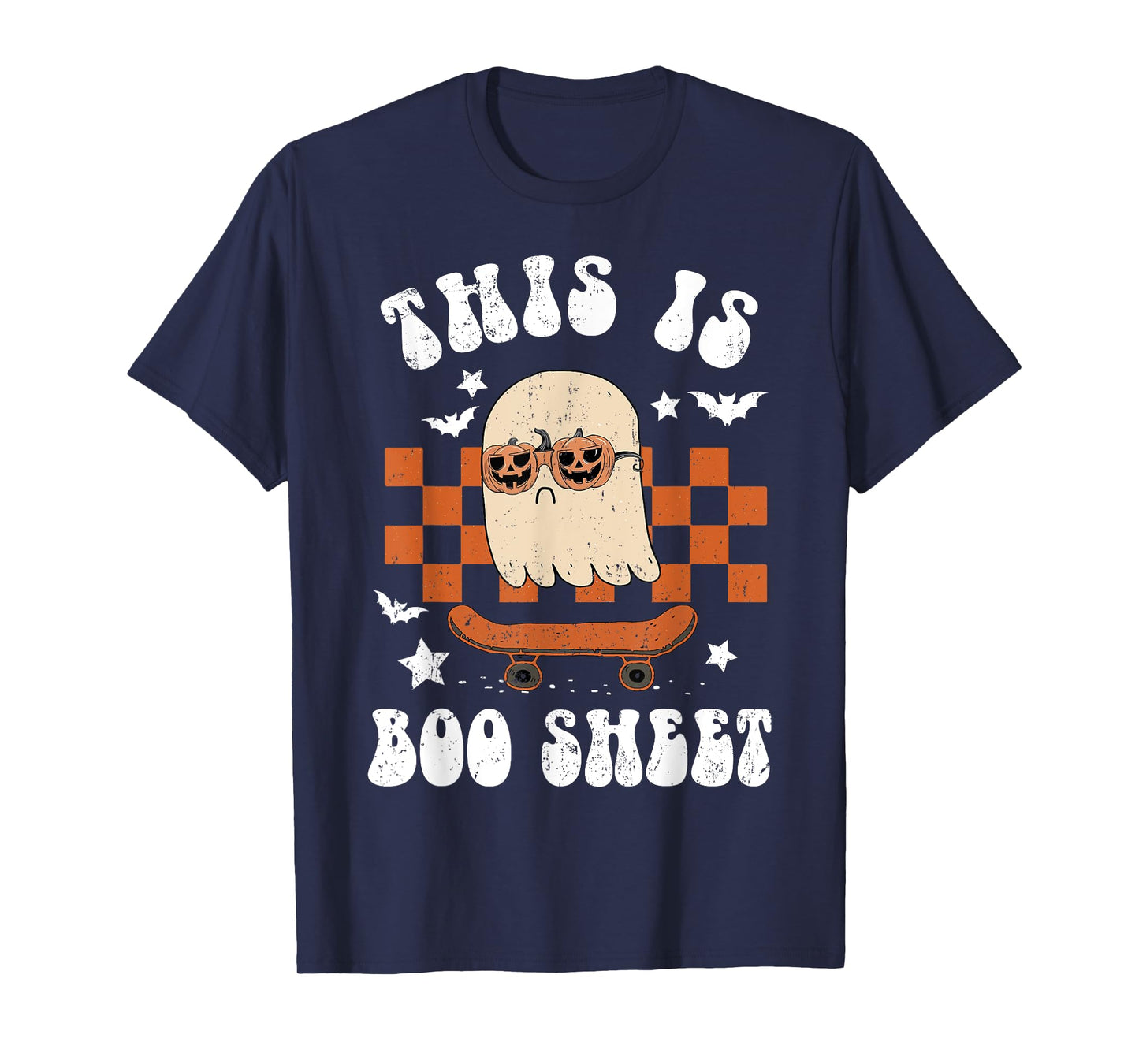 Cute Ghost Skateboarding This is Boo Sheet Halloween Costume T-Shirt