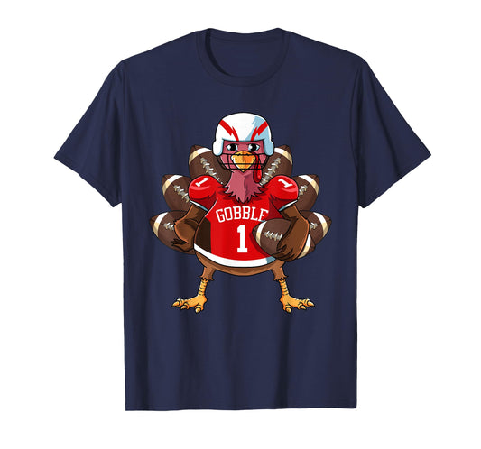 Funny Thanksgiving Football Game Turkey Player Sporty Gobble T-Shirt