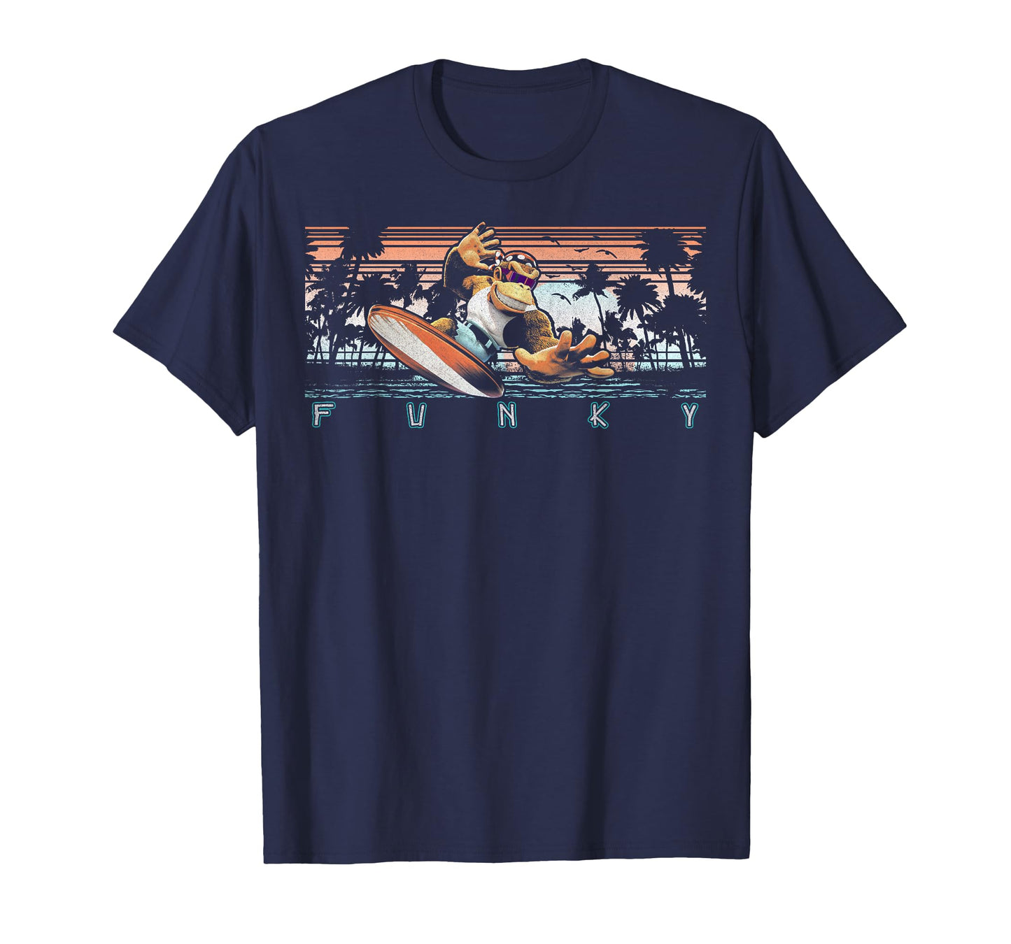 Nintendo Donkey Kong Country Funky Kong Surf Tropical Poster T-Shirt