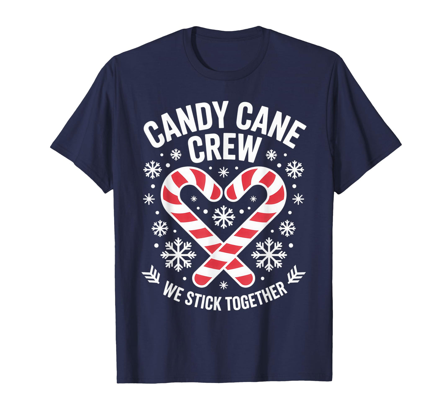 Candy Cane Crew Heart Holiday Family Matching Pajama T-Shirt