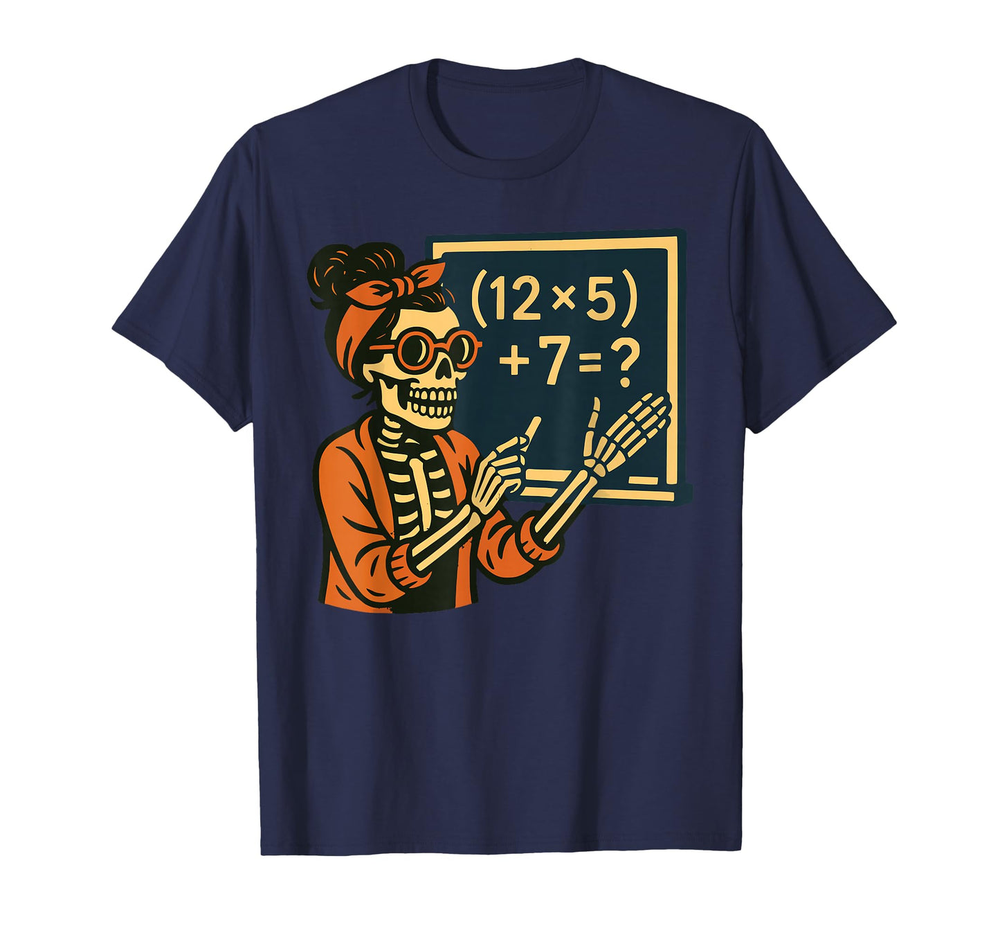 Halloween Teacher Six Seven Meme 6 7 Skeleton Spooky Costume T-Shirt