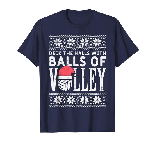 Balls Of Volley Xmas Volleyball Ugly Christmas Sweater Gift T-Shirt