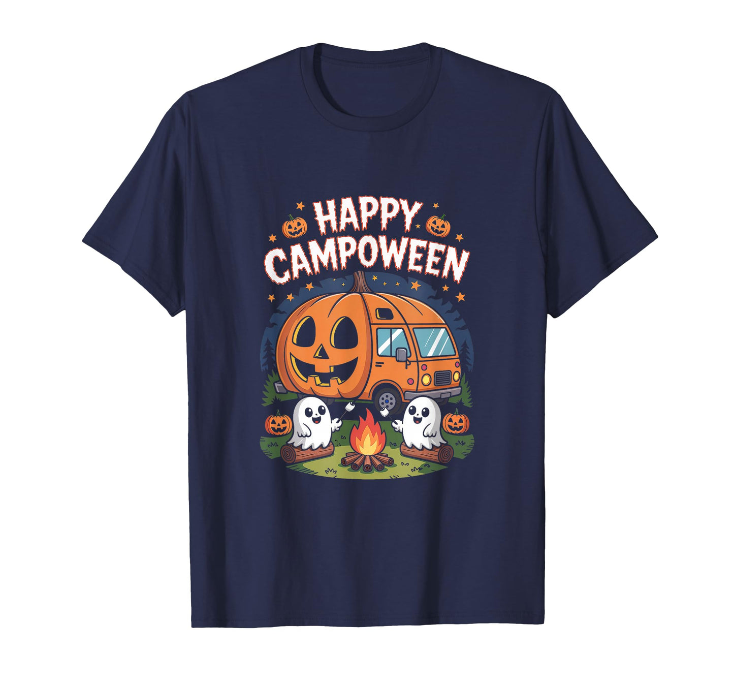 Happy Camp-O-Ween Halloween Camping Ghosts T-Shirt