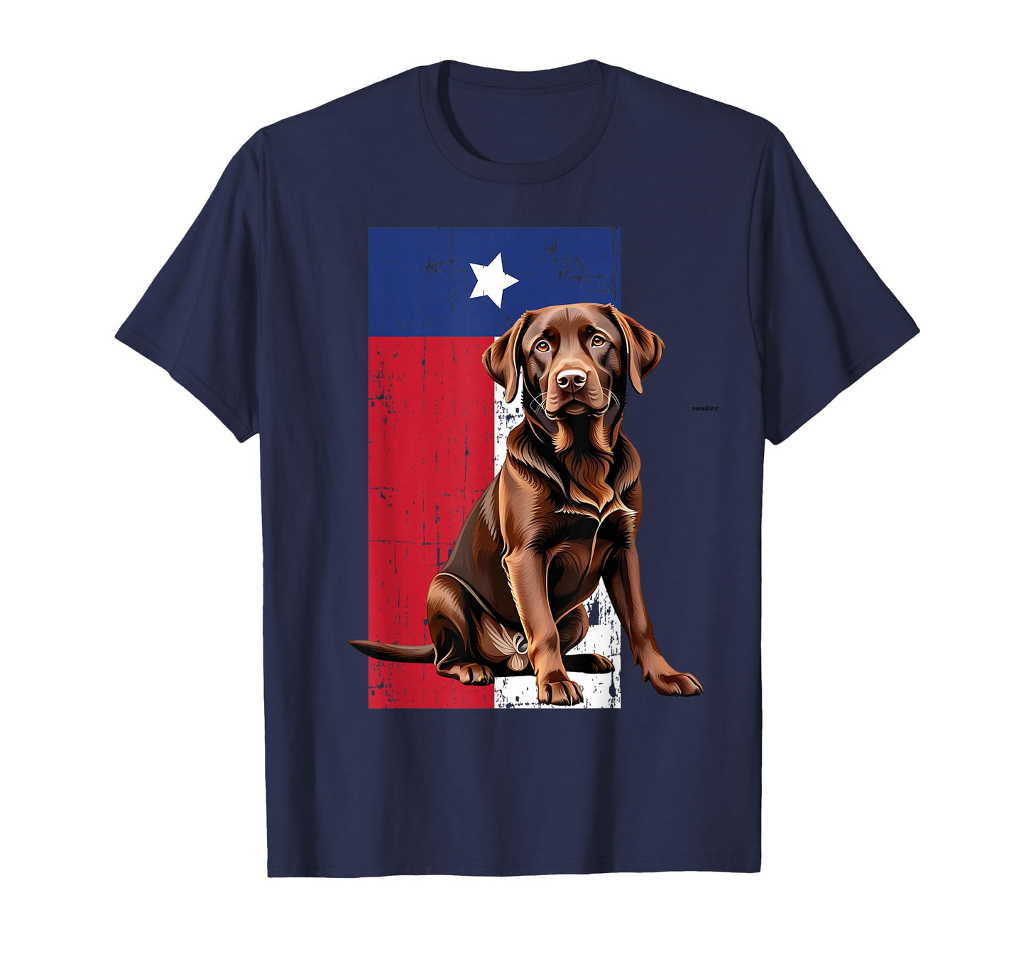 Chocolate Labrador Texas Flag Dog T-Shirt