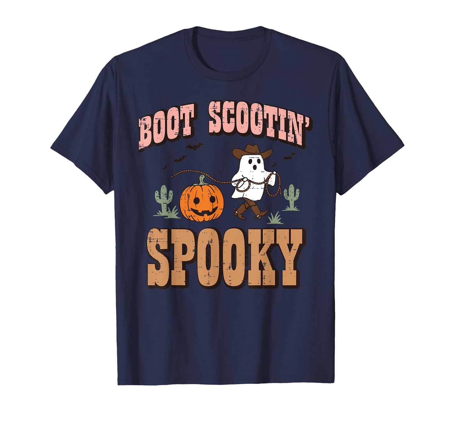 Halloween Cowboy Ghost Boot Scootin Spooky Costume Men Women T-Shirt