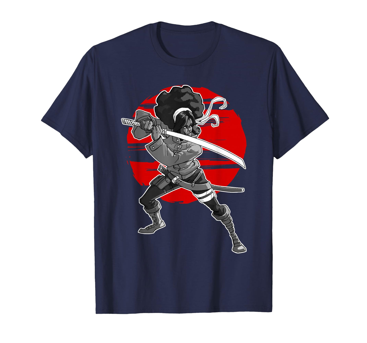 Afro Black Woman Samurai T-Shirt