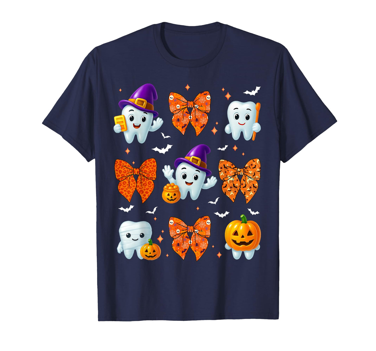 Dental Dentist Teeth Ghost Witch Halloween Costume Men Women T-Shirt